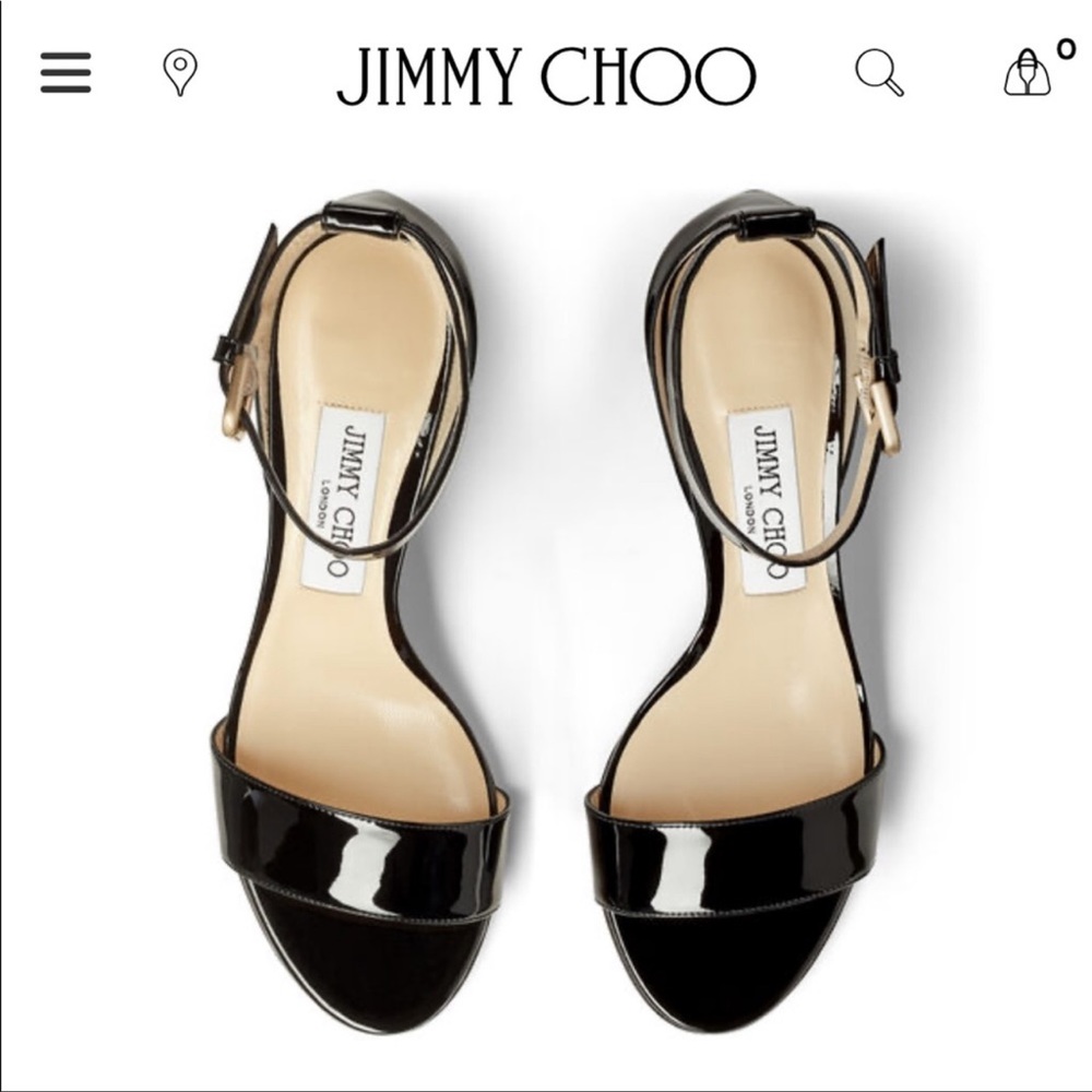 Jimmy Choo Edina 65 Patent Leather Sandals